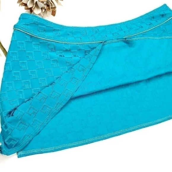 🔴 St. John Sport Teal and Gold Mini Skirt Sz M - Picture 7 of 12